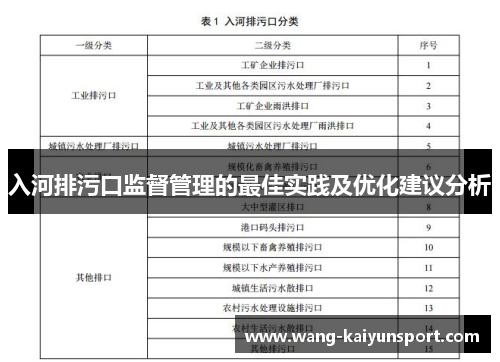 入河排污口监督管理的最佳实践及优化建议分析